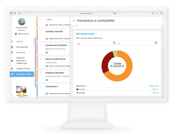 Conosci i costi di ogni cantiere in tempo reale