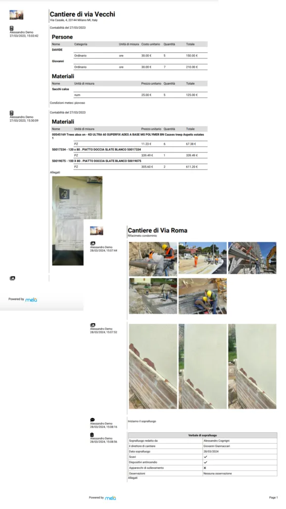 La storia del cantiere con un click